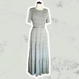 ZATTCAS Casual Short Sleeve Floral Tiered Maxi Dress